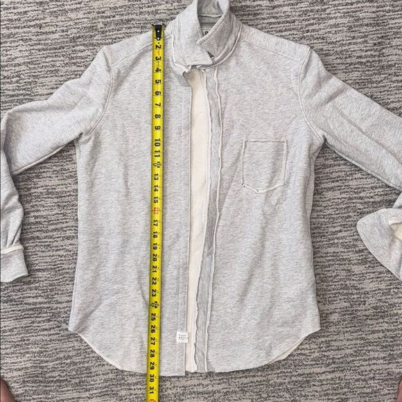 New Frank and Eileen- EILEEN Sweatshirt Button-Up Triple Fleece Gray Melange XS - Picture 10 of 15